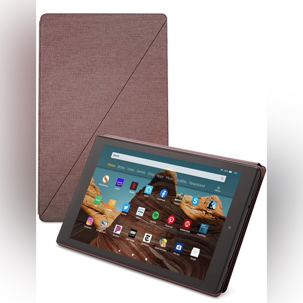Amazon Fire 10 tablet and case
